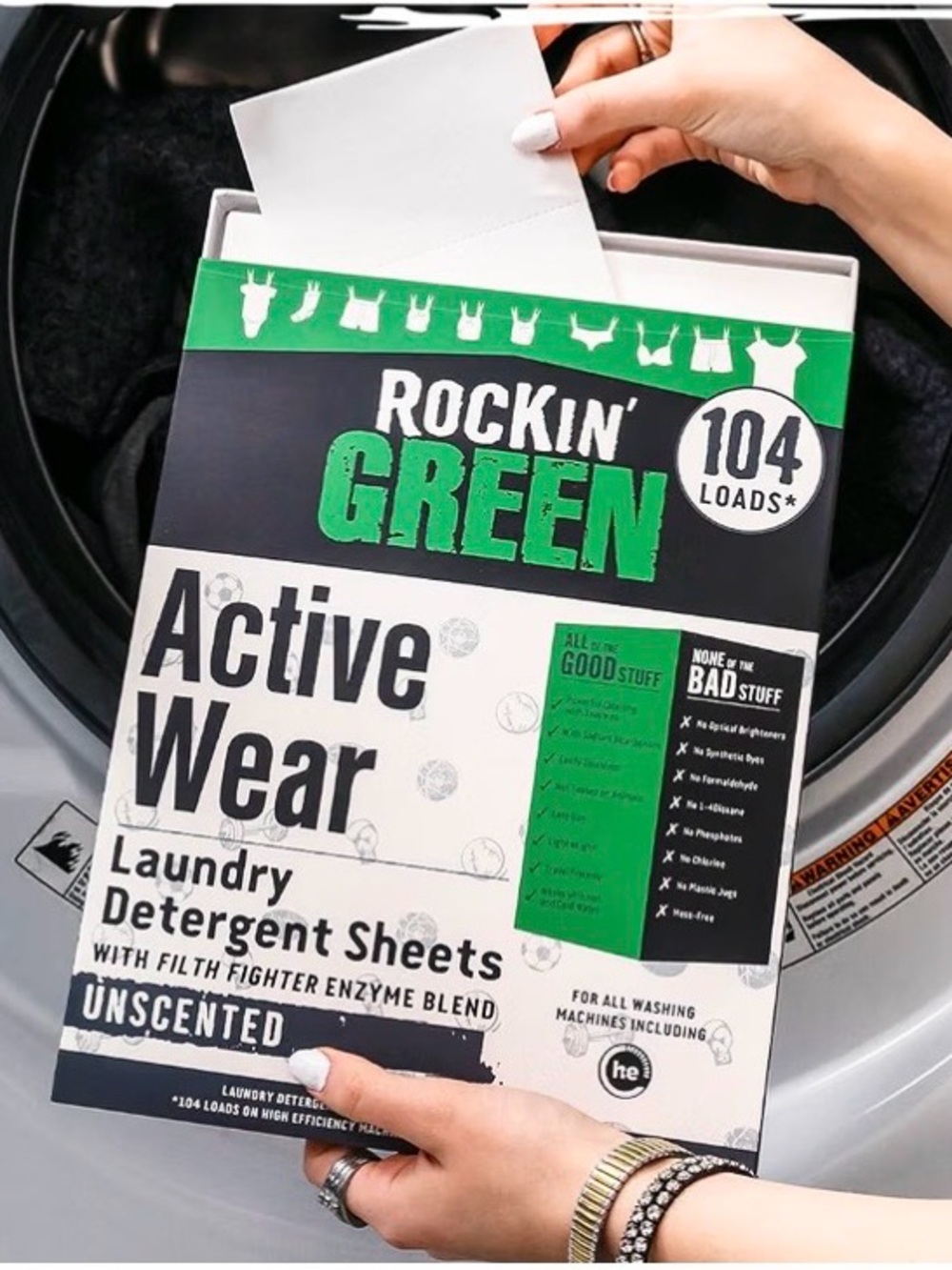 Rockin Green Active Wear Laundry Detergent Sheets Unscented 104 Loads NWT